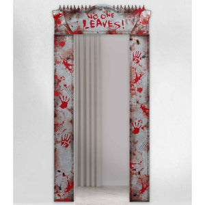 Decorations - Door Covers & Curtains Bloody Doorway Entry Decoration No One Leaves 108cm x 214cm Each