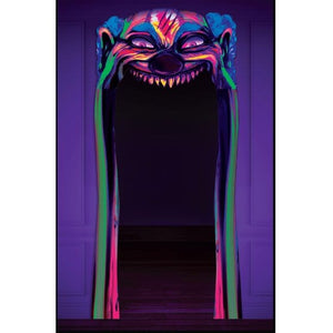 Decorations - Door Covers & Curtains Creepy Carnival Doorway Entry Decoration Black Light Reactive 107cm x 221cm Each