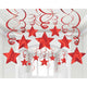 Amscan_OO Decorations - Hanging Swirls Apple Red Apple Red Shooting Stars Foil Mega Value Pack Swirl Decorations 30pk