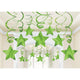 Amscan_OO Decorations - Hanging Swirls Kiwi Apple Red Shooting Stars Foil Mega Value Pack Swirl Decorations 30pk