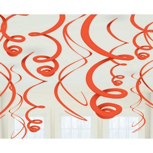 Amscan_OO Decorations - Hanging Swirls Orange Peel Apple Red Plastic Swirl Decorations 56cm 12pk