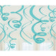 Amscan_OO Decorations - Hanging Swirls Robin Egg Blue Apple Red Plastic Swirl Decorations 56cm 12pk