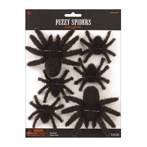 Amscan_OO Decorations - Props Fuzzy Hairy Spiders Favors 6pk