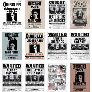 Decorations - Props Harry Potter Halloween Wanted Posters 21cm x 27cm 12pk