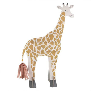 Decorations - Props Wild Jungle Giraffe Shaped Donut Stand with Tissue Tassel Tail 85cm x 56cm Each