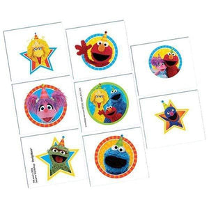 Amscan_OO Games & Favors - Favors, Activity Kit & Stickers Sesame Street Tattoos 5cm x 4cm 8pk