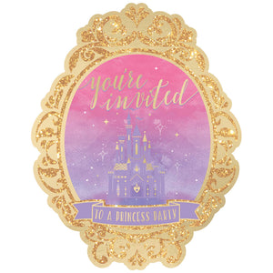 Amscan_OO Games & Favors - Invitations & Thank You Cards Disney Princess Once Upon A Time Glittered Invitations 18cm x 14cm 8pk
