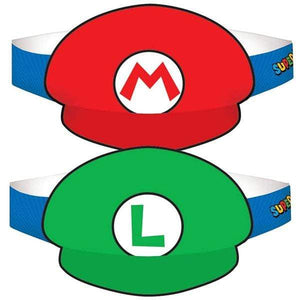 Amscan_OO Games & Favors - Party Hat & Mask Super Mario Brothers Paper Hats 8pk