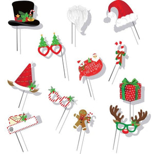 Games & Favors - Photo Props & Fun Signs Christmas Fun Photo Props 12pk