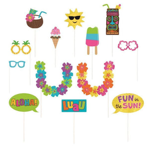 Amscan_OO Games & Favors - Photo Props & Fun Signs Summer Luau Photo Prop Kit 13pk