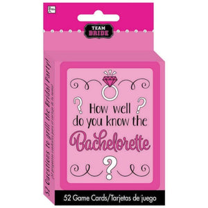 Amscan_OO Games & Favors - Pinatas & Party Game Bachelorette How Well Do U Know Game 52pk