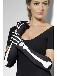 Gloves - Long Gloves Black Skeleton Gloves