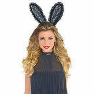 Amscan_OO Hats & Headwear - Headbands & Boppers Black Lace Bunny Ears Headband Each