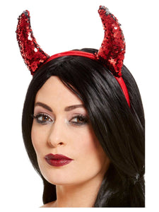 Hats & Headwear - Headbands & Boppers Reversible Sequin Devil Horns