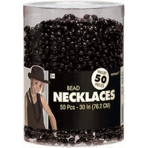 Amscan_OO Jewellery Black Bead Necklaces 76cm 50pk