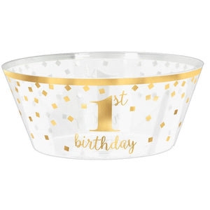 Amscan_OO Tableware - Bowls 1st Birthday Hot-Stamped Large Plastic Serving Bowl Each