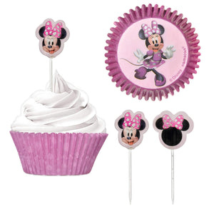 Amscan_OO Tableware - Cupcake Stand & Cases Minnie Mouse Forever Cupcake Cases & Picks Set 48pk