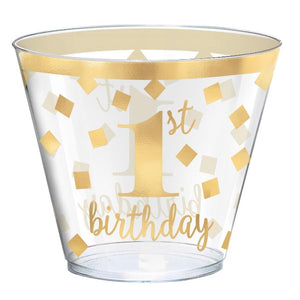 Amscan_OO Tableware - Cups 1st Birthday Hot-Stamped Tumblers 266ml 30pk