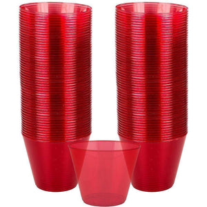 Amscan_OO Tableware - Cups Apple Red Clear Plastic Tumbler 266ml 72pk