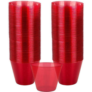 Amscan_OO Tableware - Cups Apple Red Festive Green Plastic Tumbler 266ml 72pk