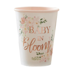 Amscan_OO Tableware - Cups Baby in Bloom Paper Cups Foiled 266ml 8pk