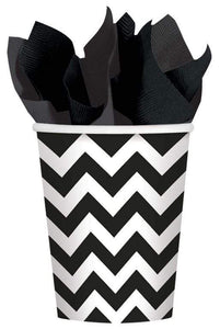 Amscan_OO Tableware - Cups Black & White Chevron Cups 266ml 8Pk