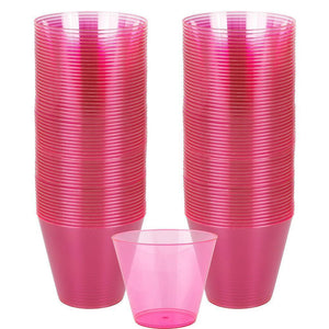 Amscan_OO Tableware - Cups Bright Pink Bright Pink Plastic Tumbler 266ml 72pk