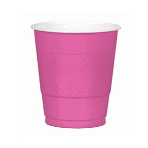 Amscan_OO Tableware - Cups Bright Pink Clear Premium Plastic Cups 355ml 20pk