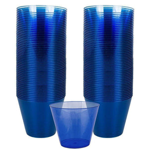 Amscan_OO Tableware - Cups Bright Royal Blue Jet Black Plastic Tumbler 266ml 72pk