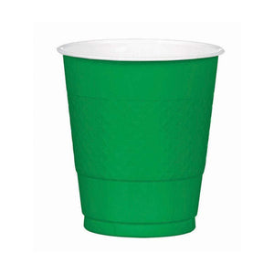 Amscan_OO Tableware - Cups Festive Green Clear Premium Plastic Cups 355ml 20pk