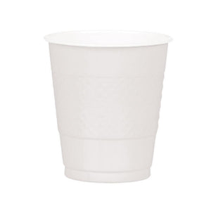 Amscan_OO Tableware - Cups Frosty White Bright Pink Premium Plastic Cups 355ml 20pk