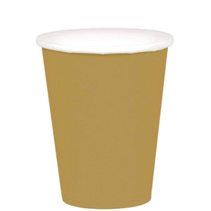 Amscan_OO Tableware - Cups Gold Bright Pink Paper Cups 266ml 20pk