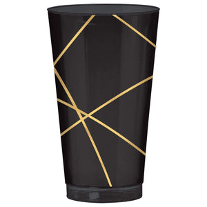 Amscan_OO Tableware - Cups Premium Gold Geo Hot Stamped Plastic Tumblers 473ml 16pk