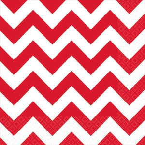 Tableware - Napkins Apple Red Chevron Lunch Napkins 16Pk