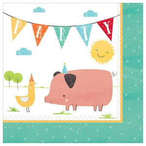 Amscan_OO Tableware - Napkins Barnyard Birthday Lunch Napkins 16pk