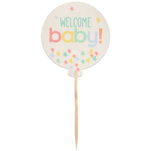 Amscan_OO Tableware - Picks, Stirrers & Skewers Baby Shower Neutral Picks Welcome Baby 24pk