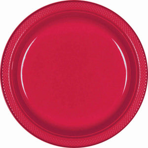 Amscan_OO Tableware - Plates Apple Red Bright Pink Dessert Plastic Plates 17cm 20pk