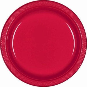 Amscan_OO Tableware - Plates Apple Red Bright Pink Lunch Plastic Plates 23cm 20pk