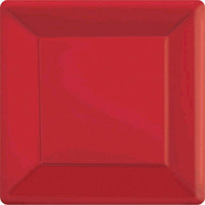 Amscan_OO Tableware - Plates Apple Red Bright Pink Square Dessert Paper Plates 17cm 20pk