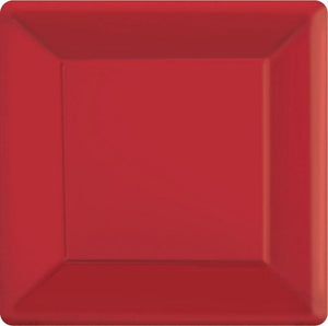 Amscan_OO Tableware - Plates Apple Red Bright Pink Square Dinner Paper Plates 26cm 20pk