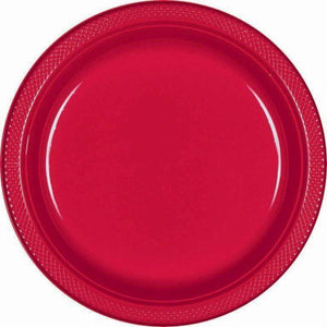 Amscan_OO Tableware - Plates Apple Red Festive Green Lunch Plastic Plates 23cm 20pk