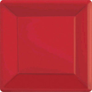 Amscan_OO Tableware - Plates Apple Red Robin's Egg Blue Square Dessert Paper Plates 17cm 20pk