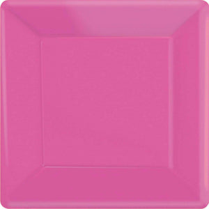 Amscan_OO Tableware - Plates Bright Pink Apple Red Square Dinner Paper Plates 26cm 20pk