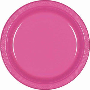 Amscan_OO Tableware - Plates Bright Pink Bright Pink Dessert Plastic Plates 17cm 20pk