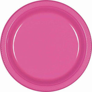 Amscan_OO Tableware - Plates Bright Pink Bright Pink Lunch Plastic Plates 23cm 20pk