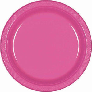 Amscan_OO Tableware - Plates Bright Pink Festive Green Lunch Plastic Plates 23cm 20pk