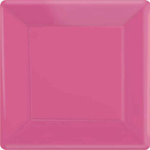 Amscan_OO Tableware - Plates Bright Pink Festive Green Square Dessert Paper Plates 17cm 20pk