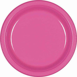 Amscan_OO Tableware - Plates Bright Pink New Pink Dessert Plastic Plates 17cm 20pk