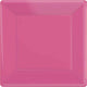 Amscan_OO Tableware - Plates Bright Pink Silver Square Dessert Paper Plates 17cm 20pk