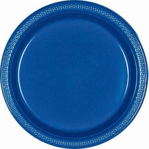 Amscan_OO Tableware - Plates Bright Royal Blue Clear Lunch Plastic Plates 23cm 20pk